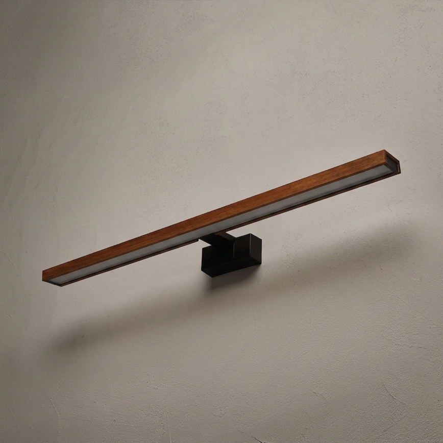 Brilagi - LED-kylpyhuoneen peilivalaisin WOODY MIRROR 3-in-1 LED/15W/230V 80 cm IP44 musta/tammi-kirsikka