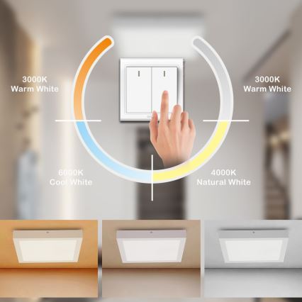 Brilagi - LED-kattovalaisin kylpyhuoneeseen FRAME LED/24W/230V 30x30 cm 3000/4000/6000K IP44 valkoinen