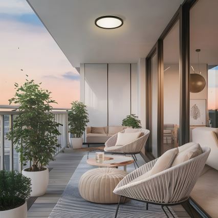 Brilagi - LED-kattovalaisin kylpyhuoneeseen ULTRA SLIM LED/12W/230V halkaisija 22,5 cm musta IP54