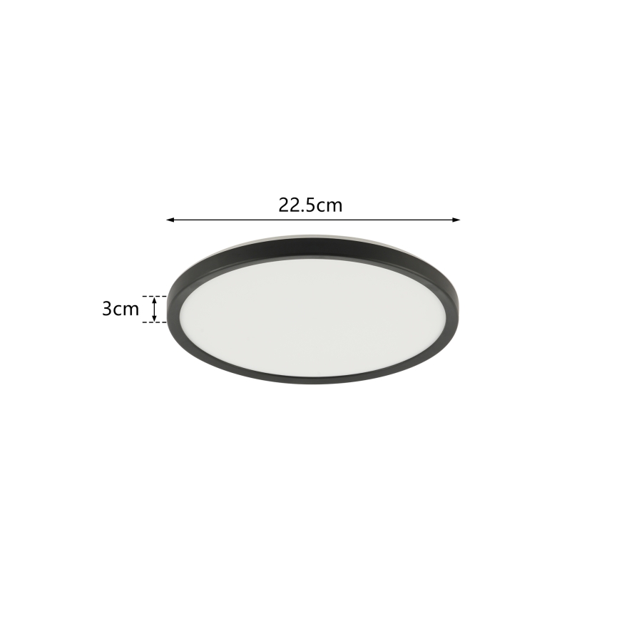 Brilagi - LED-kattovalaisin kylpyhuoneeseen ULTRA SLIM LED/12W/230V halkaisija 22,5 cm musta IP54