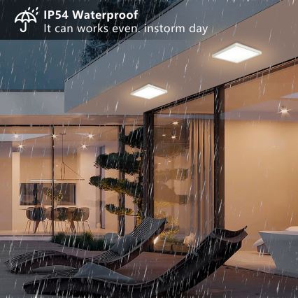 Brilagi - LED-kattovalaisin kylpyhuoneeseen ULTRA SLIM LED/18W/230V 30x30 cm valkoinen IP54