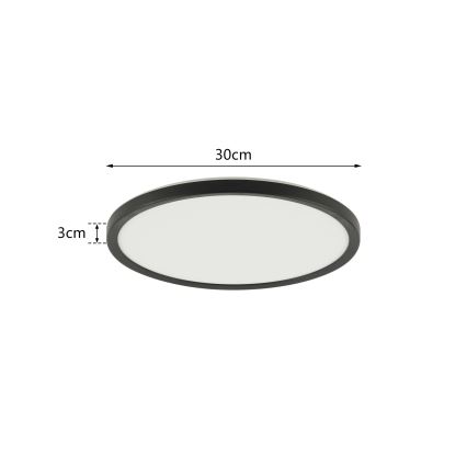 Brilagi - LED-kattovalaisin kylpyhuoneeseen ULTRA SLIM LED/18W/230V halkaisija 30 cm musta IP54