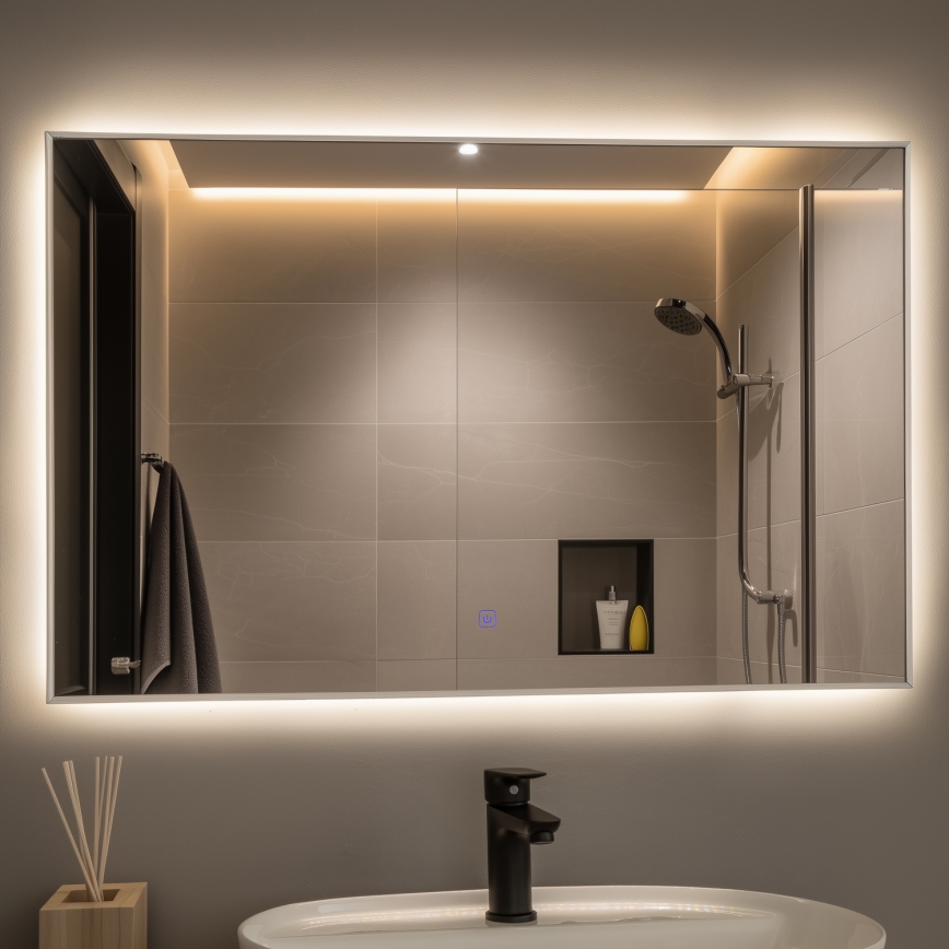 Brilagi - LED-kylpyhuonepeili DESIO LED/30W/230V 60x90 cm hopea IP44 CRI 90 himmennettävä + CCT