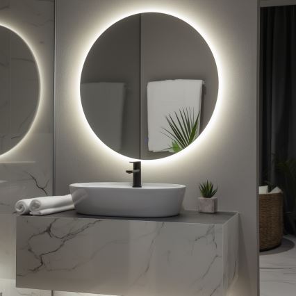 Brilagi - LED-kylpyhuonepeili LUNA LED/26W/230V halkaisija 80 cm IP44 CRI 90 himmennettävä + CCT