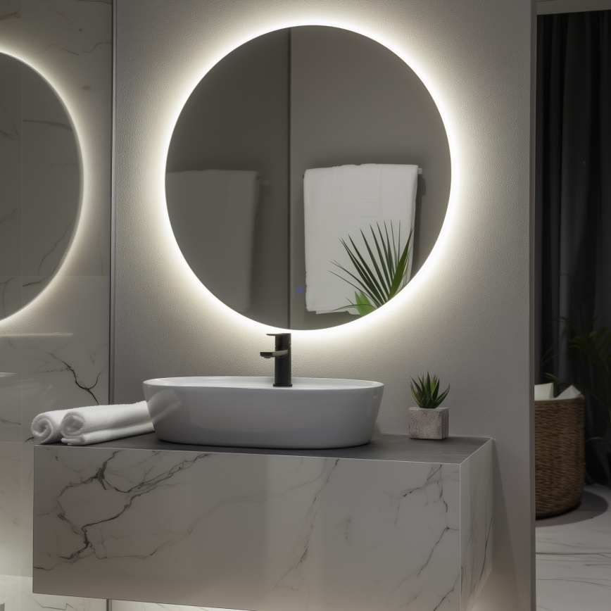 Brilagi - LED-kylpyhuonepeili LUNA LED/26W/230V halkaisija 80 cm IP44 CRI 90 himmennettävä + CCT