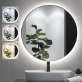 BRILAGI - LED-kylpyhuonepeili VENA BLACK LED/26W/230V Ø 80 cm IP44 CRI 90 himmennettävä + CCT
