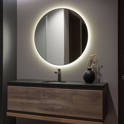 Brilagi - LED-kylpyhuonepeili VENA BLACK LED/32W/230V halkaisija 100 cm IP44 CRI 90 himmennettävä + CCT