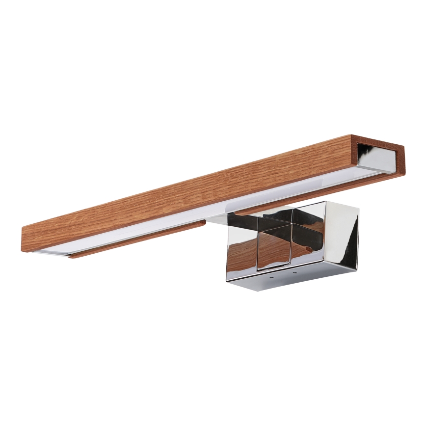 Brilagi - WOODY MIRROR 3-in-1 LED-kylpyhuonepeilivalaisin 8W/230V 40 cm IP44 kiiltävä kromi/tammi-kirsikka