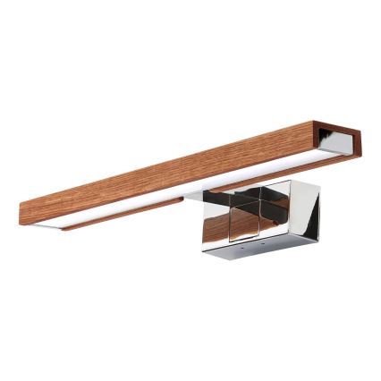 Brilagi - WOODY MIRROR 3-in-1 LED-kylpyhuonepeilivalaisin 8W/230V 40 cm IP44 kiiltävä kromi/tammi-kirsikka