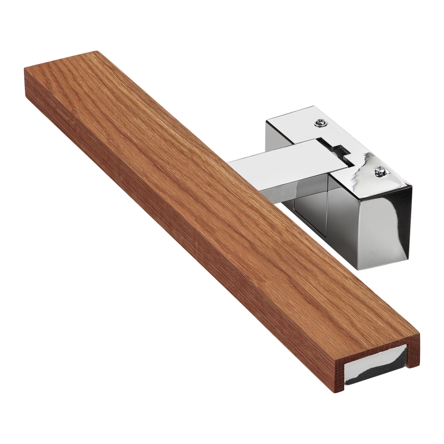 Brilagi - WOODY MIRROR 3-in-1 LED-kylpyhuonepeilivalaisin 8W/230V 40 cm IP44 kiiltävä kromi/tammi-kirsikka