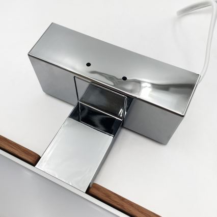 Brilagi - WOODY MIRROR 3-in-1 LED-kylpyhuonepeilivalaisin 8W/230V 40 cm IP44 kiiltävä kromi/tammi-kirsikka