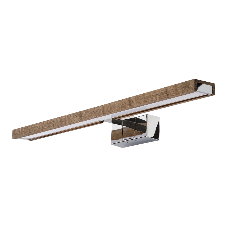 Brilagi - WOODY MIRROR 3-in-1 LED-kylpyhuonepeilin valaistus LED/12W/230V 60 cm IP44 kiiltävä kromi/tammi/pähkinä
