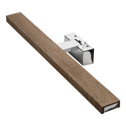 Brilagi - WOODY MIRROR 3-in-1 LED-kylpyhuonepeilin valaistus LED/12W/230V 60 cm IP44 kiiltävä kromi/tammi/pähkinä