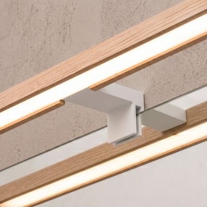 Brilagi - LED-kylpyhuonepeilin valaistus 3-in-1 WOODY MIRROR LED/15W/230V 80 cm IP44 valkoinen/tammi