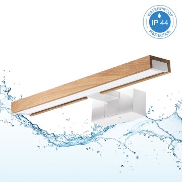 Brilagi - LED-kylpyhuonepeilivalaisin 3-in-1 WOODY MIRROR LED/8W/230V 40 cm IP44 valkoinen/tammi