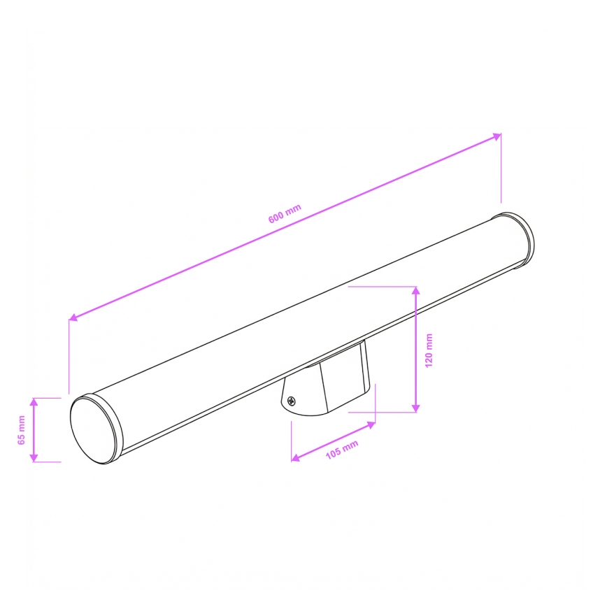 Brilagi - TUBE LED kylpyhuoneen peilivalaisin 15W/230V 3000/4000/6500K IP44 kiiltävä kromi
