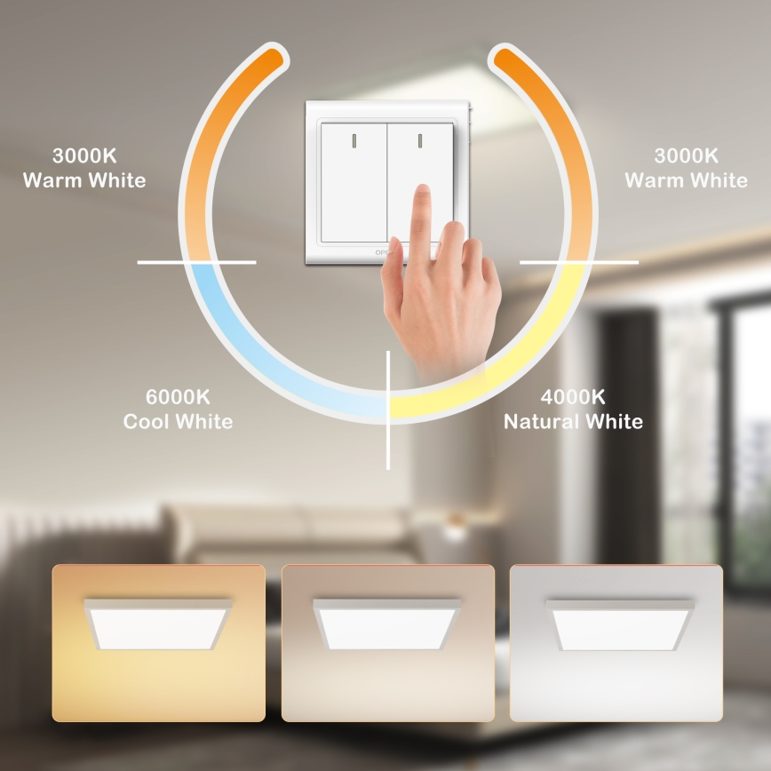 Brilagi - LED-kylpyhuoneen kattovalaisin FRAME LED/50W/230V 3000/4000/6000K 60x60 cm IP44 hopea