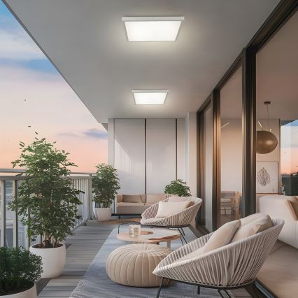 Brilagi - LED-kylpyhuoneen kattovalaisin FRAME LED/50W/230V 3000/4000/6000K 60x60 cm IP44 hopea