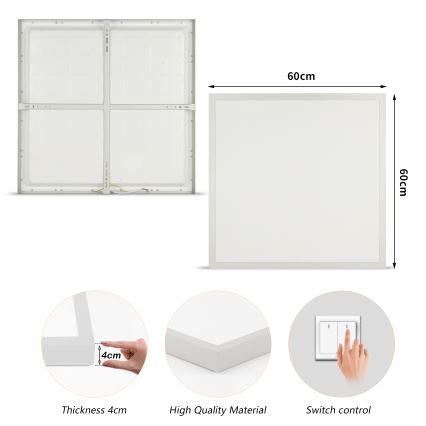 Brilagi - LED-kylpyhuoneen kattovalaisin FRAME LED/50W/230V 3000/4000/6000K 60x60 cm IP44 hopea