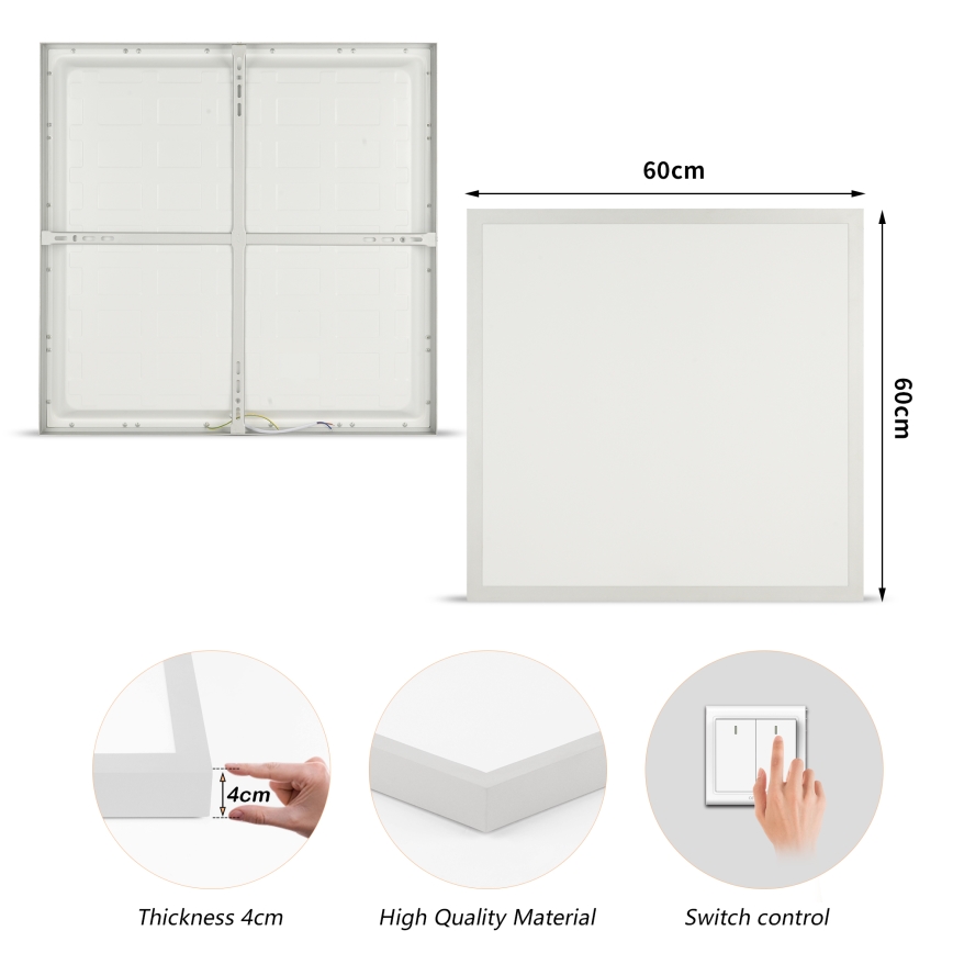 Brilagi - LED-kylpyhuoneen kattovalaisin FRAME LED/50W/230V 3000/4000/6000K 60x60 cm IP44 hopea