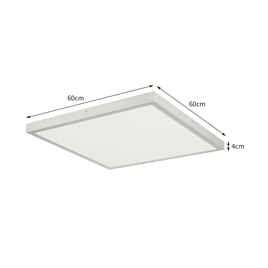 Brilagi - LED-kylpyhuoneen kattovalaisin FRAME LED/50W/230V 3000/4000/6000K 60x60 cm IP44 hopea