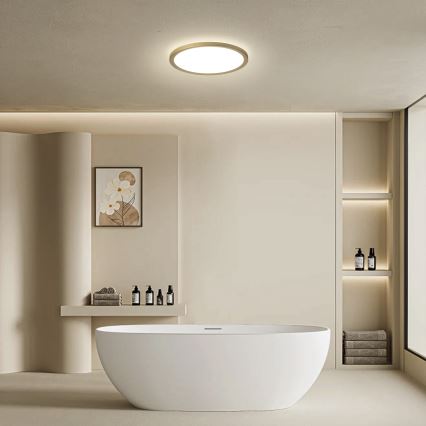 Brilagi - LED-kylpyhuoneen kattovalaisin ULTRA SLIM LED/12W/230V Ø 22,5 cm kultainen IP54