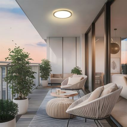 Brilagi - LED-kylpyhuoneen kattovalaisin ULTRA SLIM LED/12W/230V Ø 22,5 cm kultainen IP54