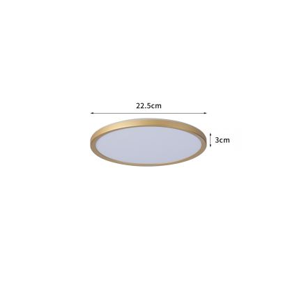 Brilagi - LED-kylpyhuoneen kattovalaisin ULTRA SLIM LED/12W/230V Ø 22,5 cm kultainen IP54