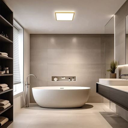 Brilagi - LED-kylpyhuoneen kattovalaisin ULTRA SLIM LED/18W/230V 30x30 cm kultainen IP54