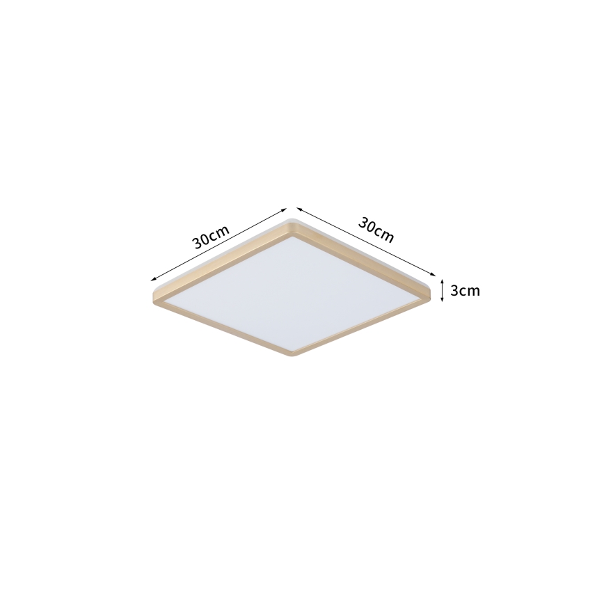 Brilagi - LED-kylpyhuoneen kattovalaisin ULTRA SLIM LED/18W/230V 30x30 cm kultainen IP54