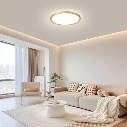 Brilagi - LED-kylpyhuoneen kattovalaisin ULTRA SLIM LED/24W/230V halkaisija 42 cm kultainen IP54