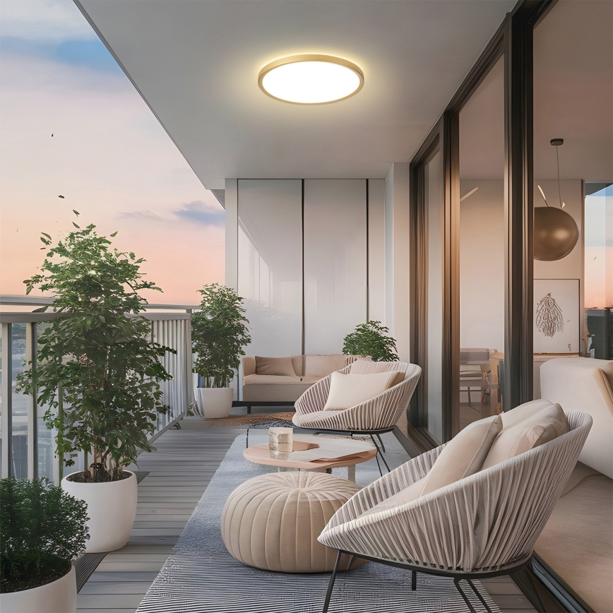 Brilagi - LED-kylpyhuoneen kattovalaisin ULTRA SLIM LED/24W/230V halkaisija 42 cm kultainen IP54