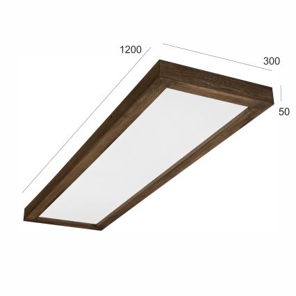 Brilagi - LED-kylpyhuoneen kattovalaisin WOODY FRAME LED/50W/230V 120x30 cm IP44 tammi/pähkinä