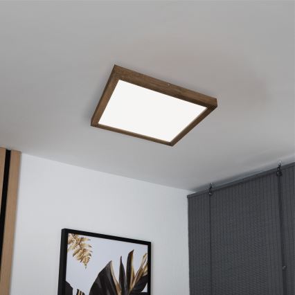 Brilagi - LED-kylpyhuoneen kattovalaisin WOODY FRAME LED/50W/230V 60x60 cm IP44 tammi/pähkinä