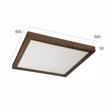 Brilagi - LED-kylpyhuoneen kattovalaisin WOODY FRAME LED/50W/230V 60x60 cm IP44 tammi/pähkinä