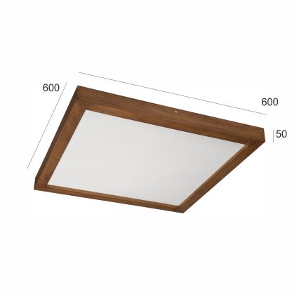 Brilagi - LED-kylpyhuoneen kattovalaisin WOODY FRAME LED/50W/230V 60x60 cm IP44 tammi/kirsikka