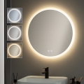 Brilagi - LED-lämmitetty kylpyhuonepeili CLARA ECO LED/12W/230V halkaisija 60 cm IP44 CRI 90 himmennettävä + CCT