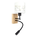 Brilagi - LED lasten joustava seinälamppu BOBO WOOD 1xE27/25W/230V + integroitu LED 3W tammi/musta/valkoinen/yksisarviset