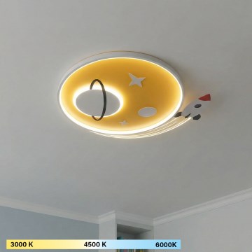 Brilagi -LED Lasten kattovalaisin STARSHIP LED/64W/230V 3000/4500K keltainen
