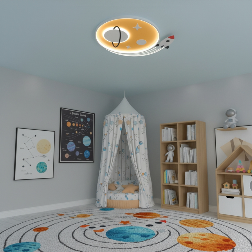 Brilagi -LED Lasten kattovalaisin STARSHIP LED/64W/230V 3000/4500K keltainen