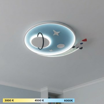 Brilagi -LED Lasten kattovalaisin STARSHIP LED/64W/230V 3000/4500K sininen