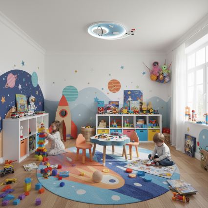 Brilagi -LED Lasten kattovalaisin STARSHIP LED/64W/230V 3000/4500K sininen