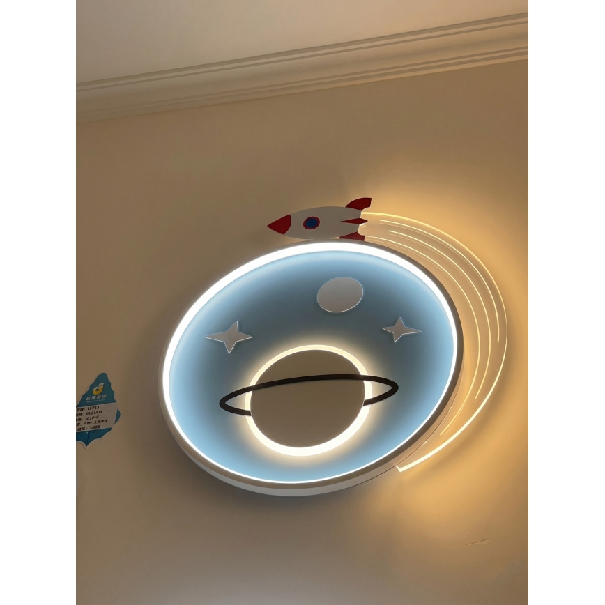 Brilagi -LED Lasten kattovalaisin STARSHIP LED/64W/230V 3000/4500K sininen