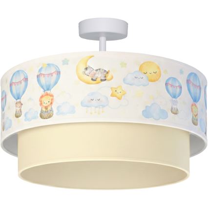 Brilagi-LED Lasten pinta-asennettava BOBO-kattovalaisin 1xE27/60W/230V halkaisija 40 cm valkoinen/beige/eläinaiheinen