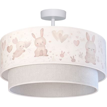Brilagi - LED Lasten pinta-asennettava kattovalaisin BOBO 1xE27/60W/230V halkaisija 40 cm kerma/harmaa/pupukuviolla