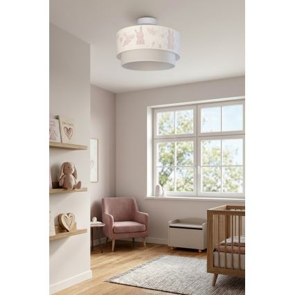 Brilagi - LED Lasten pinta-asennettava kattovalaisin BOBO 1xE27/60W/230V halkaisija 40 cm kerma/harmaa/pupukuviolla