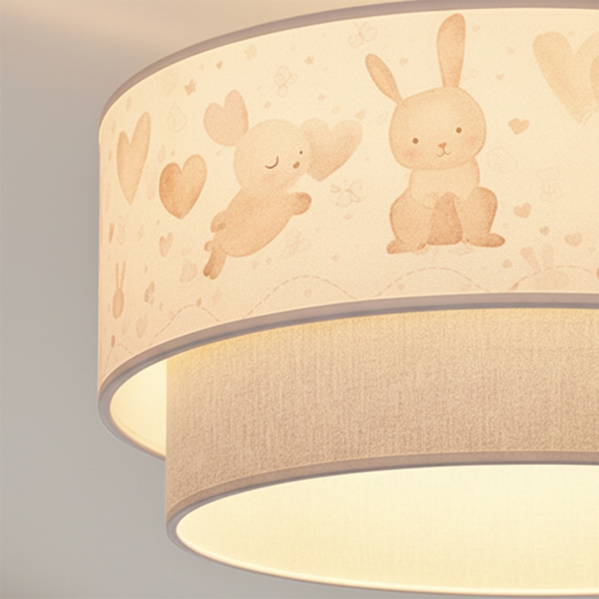Brilagi - LED Lasten pinta-asennettava kattovalaisin BOBO 1xE27/60W/230V halkaisija 40 cm kerma/harmaa/pupukuviolla