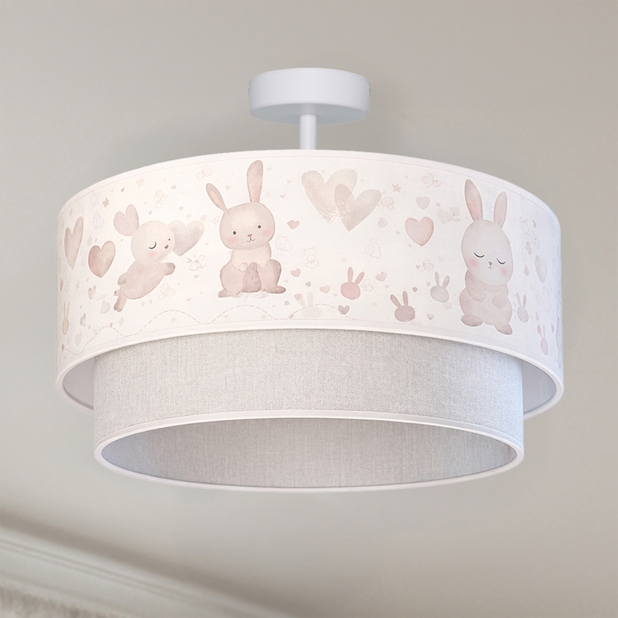 Brilagi - LED Lasten pinta-asennettava kattovalaisin BOBO 1xE27/60W/230V halkaisija 40 cm kerma/harmaa/pupukuviolla