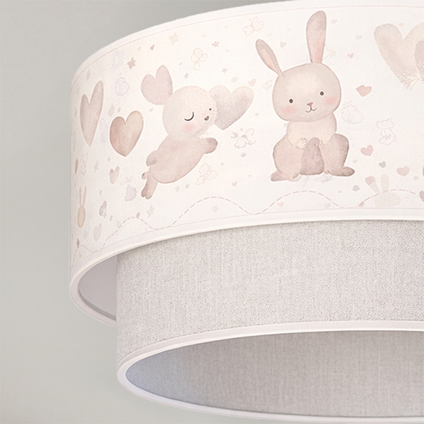 Brilagi - LED Lasten pinta-asennettava kattovalaisin BOBO 1xE27/60W/230V halkaisija 40 cm kerma/harmaa/pupukuviolla