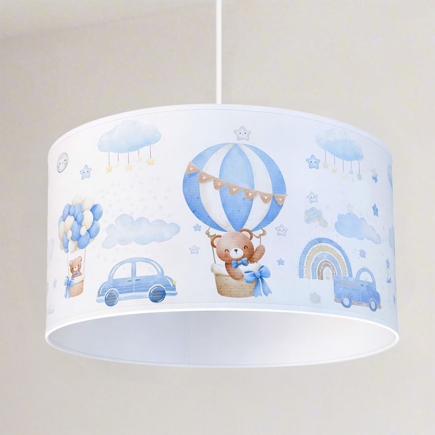 Brilagi - LED lasten riippuvalaisin kaapelilla BOBO 1xE27/60W/230V halkaisija 35 cm sininen/nallekuvio